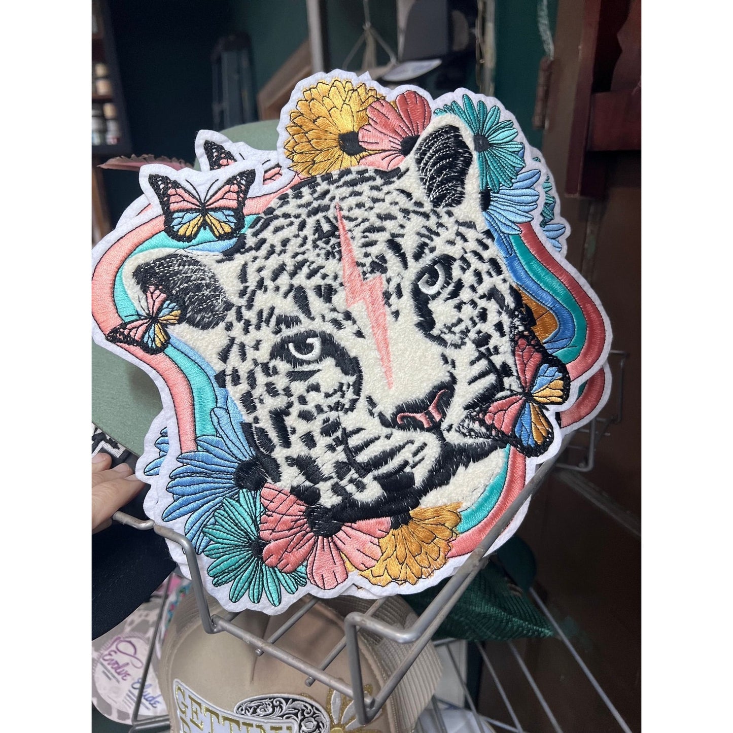 Giant leopard lightning iron patch NEW