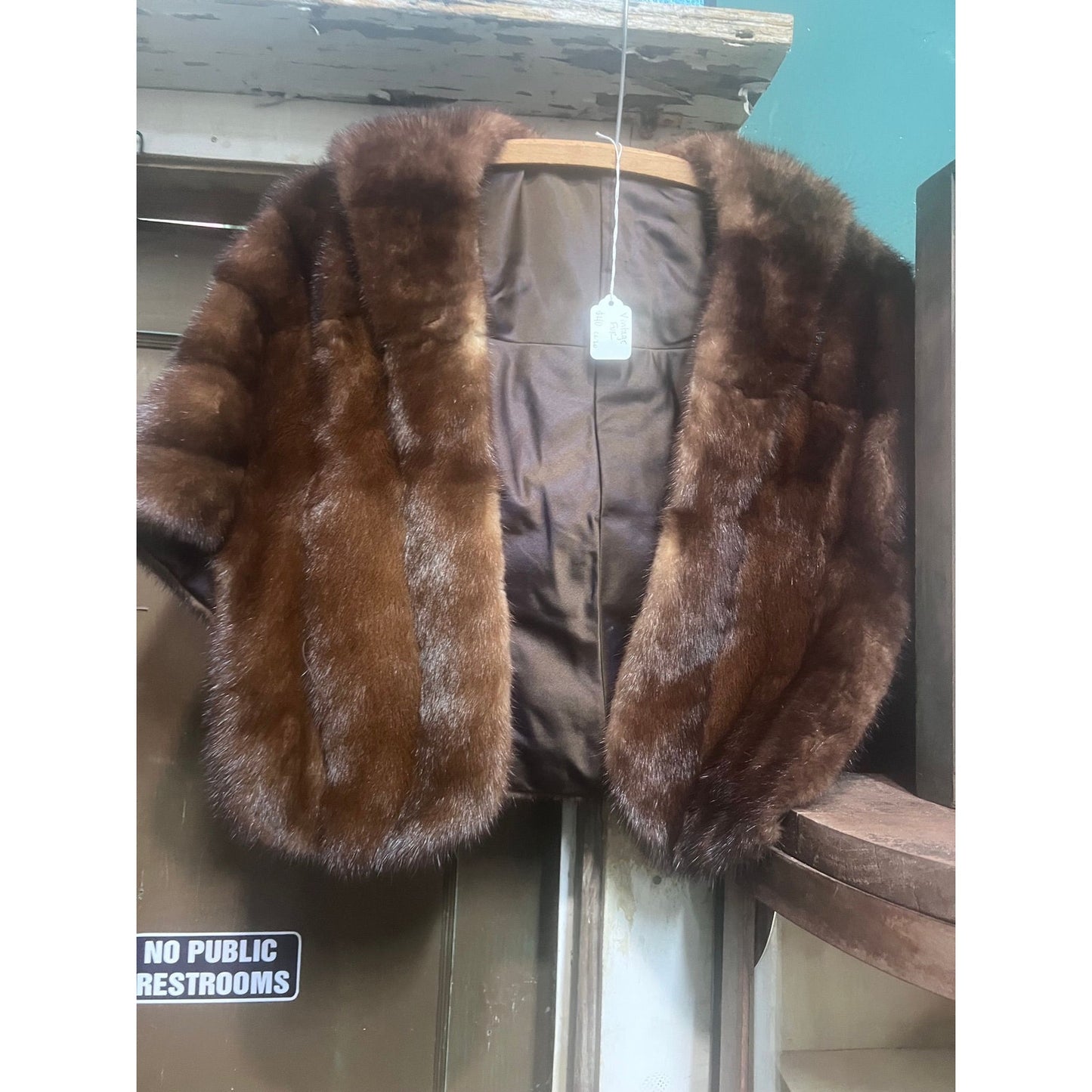 Vintage fur stole vest