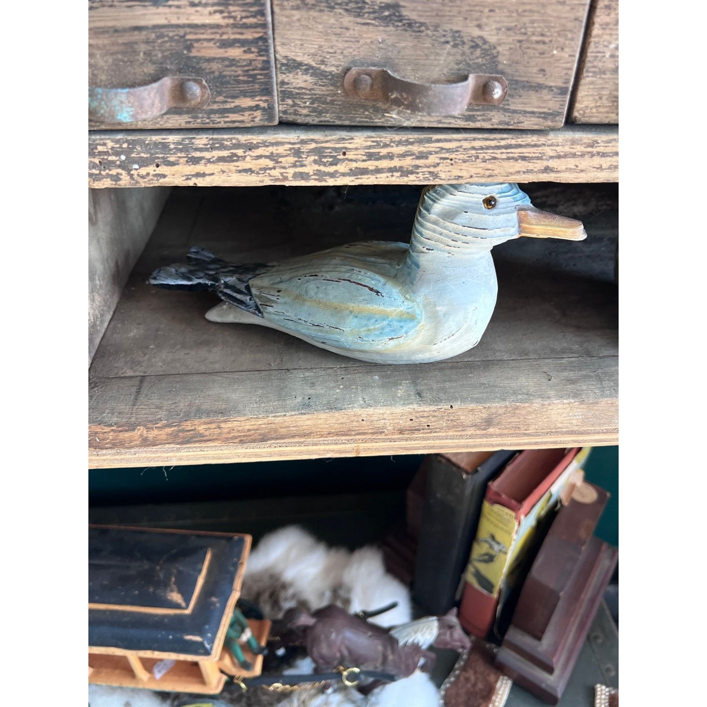 Hand carved vintage seagull beach bird