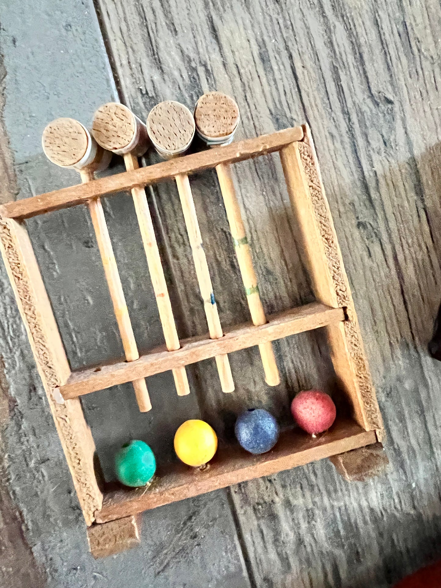 Miniatures, Doll house accessories, bubble gum machine, silverware, glassware, croquet set, Bibles 