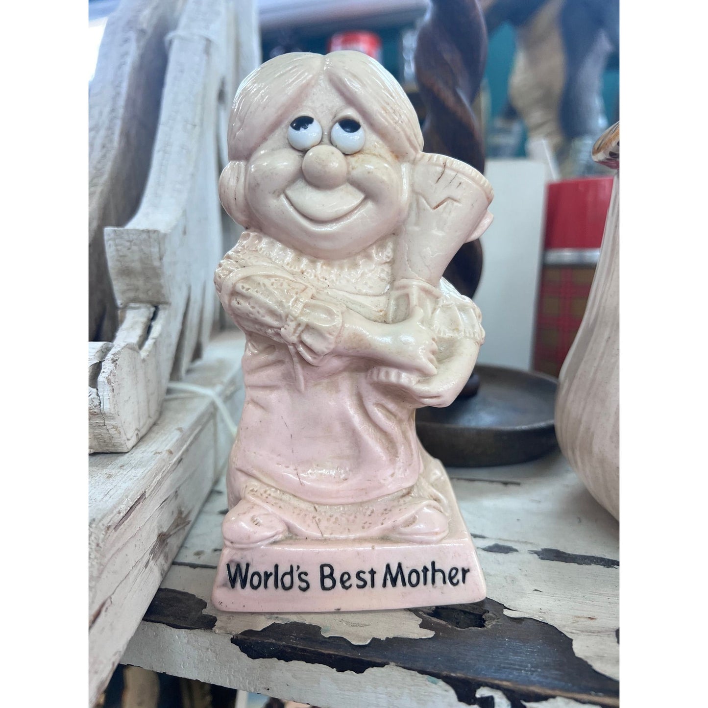 Vintage worlds best mother trophy figurine mom