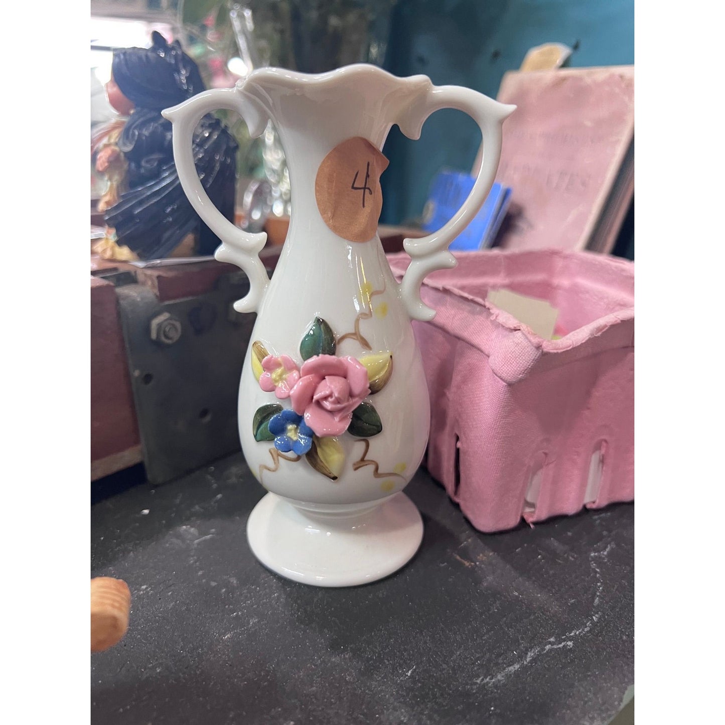 Japan cermaic ruffle top vase