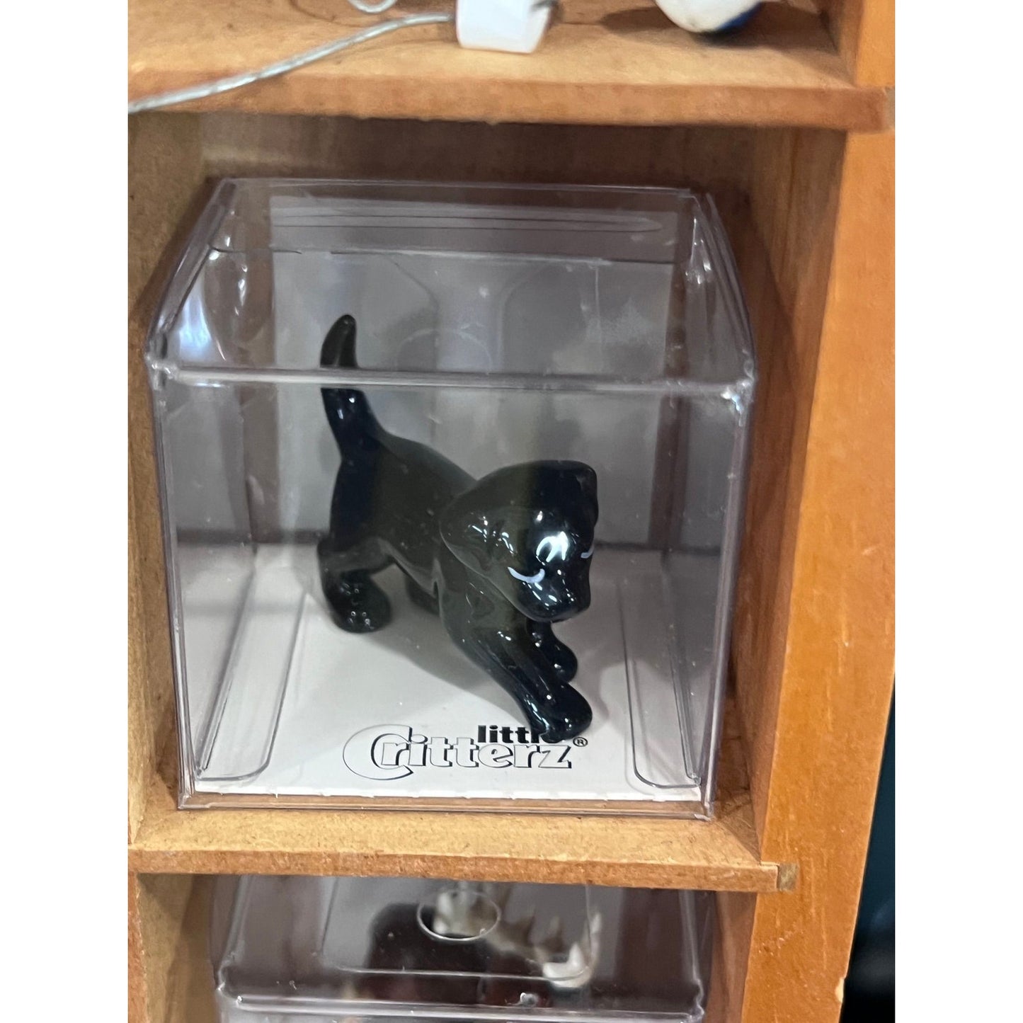 Mini black lab puppy dog trinket