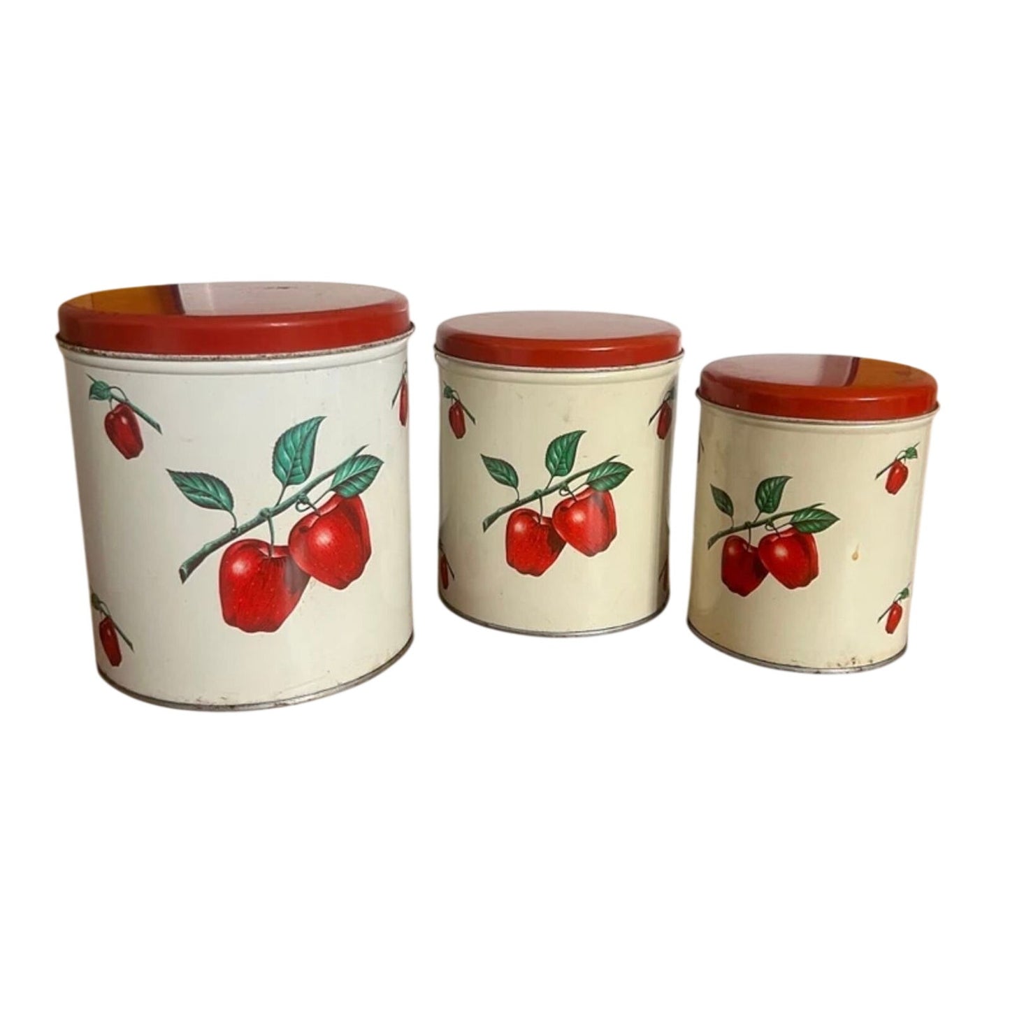 Vintage Apple canisters set of 3