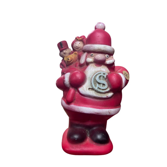 Vintage Santa bank, rubbery feel, vintage Christmas