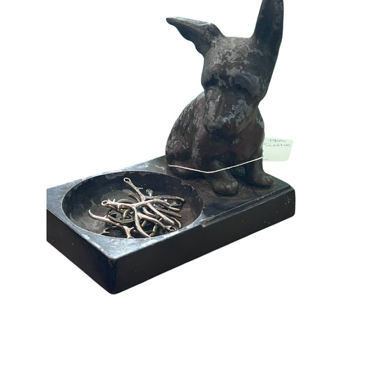 Antique cast iron Scottie ash tray change dish jewlery holder