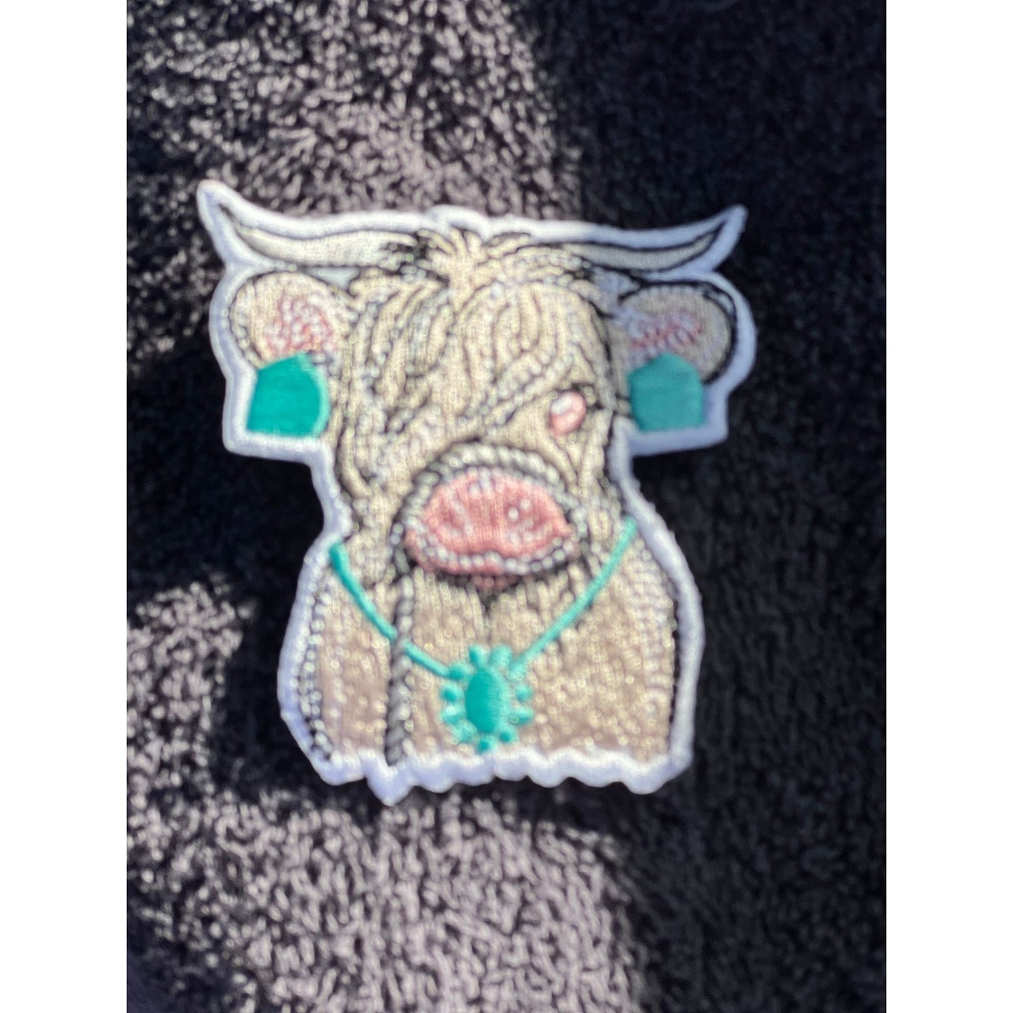 Custom cow highland patch girly boujee steer