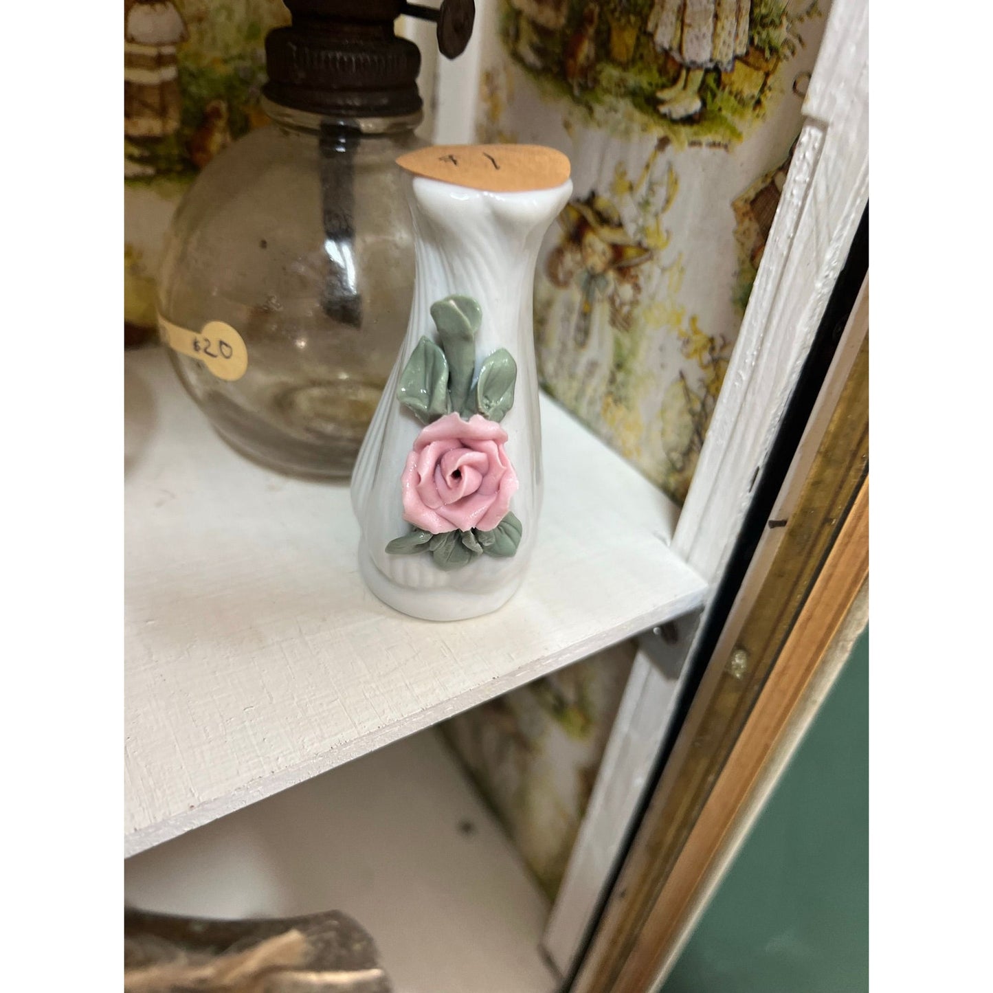 Vintage single shaker w pink rose japan