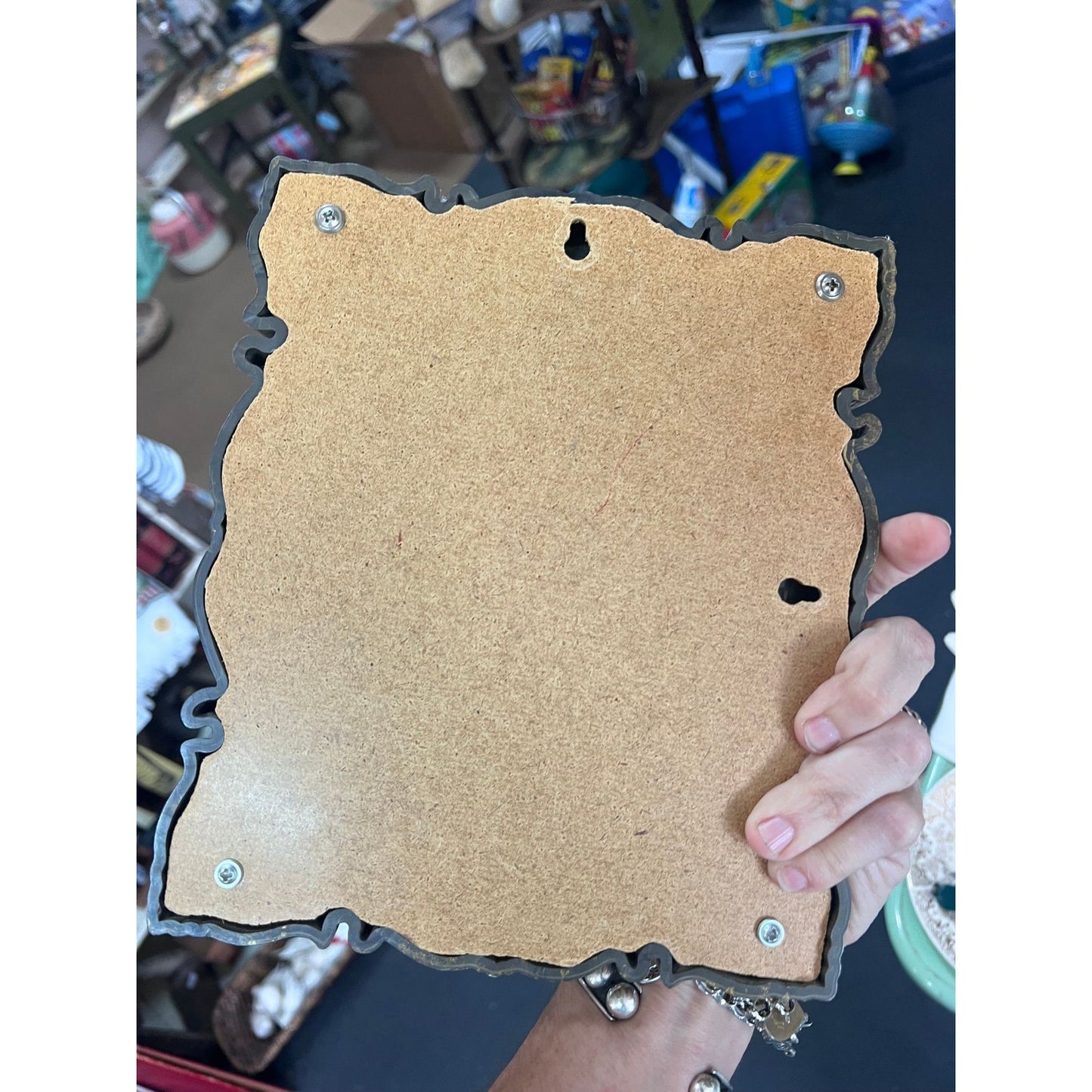 Vintage gold framed mirror to hang or prop on easel