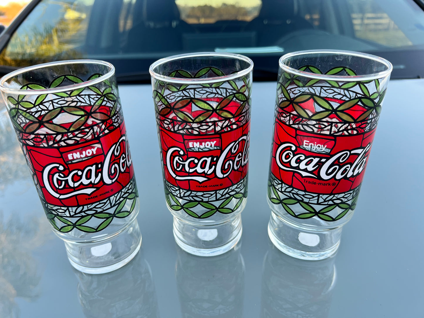 Set of 3, vintage Coca-Cola glasses