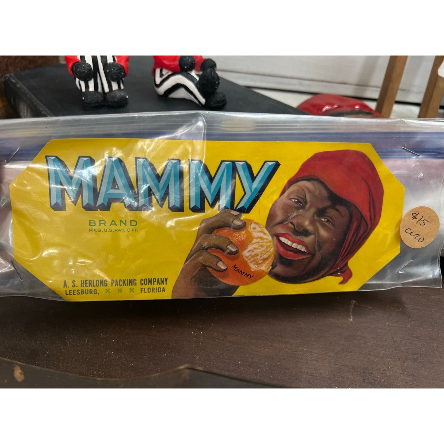 Black Americana Mammy label vintage ephemera