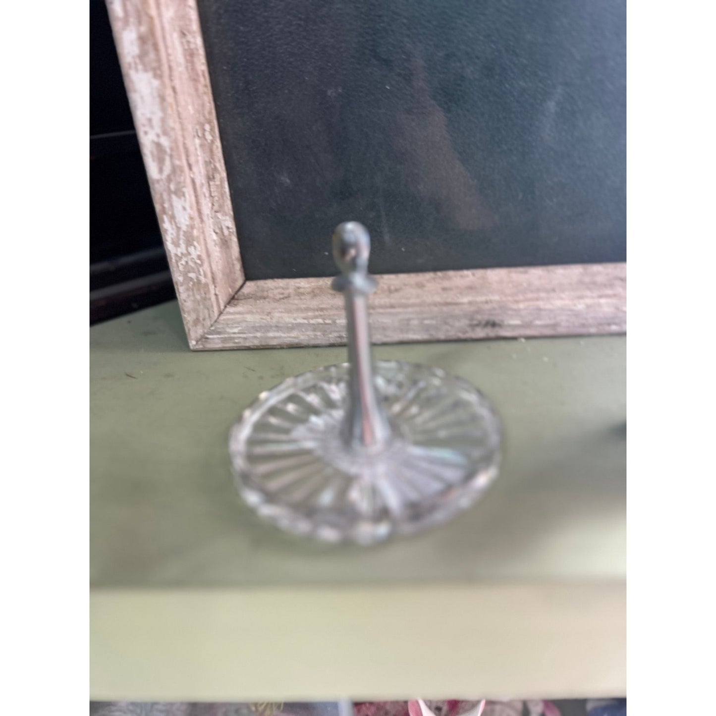 Vintage ring holder, cut crystal glass