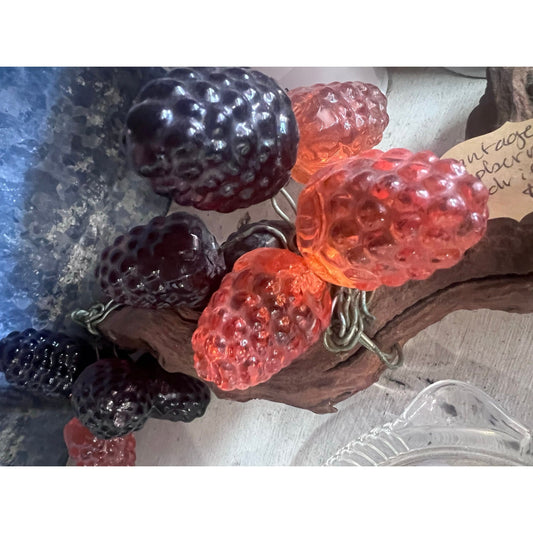 vintage Raspberries on driftwood decor, like lucitte grapes