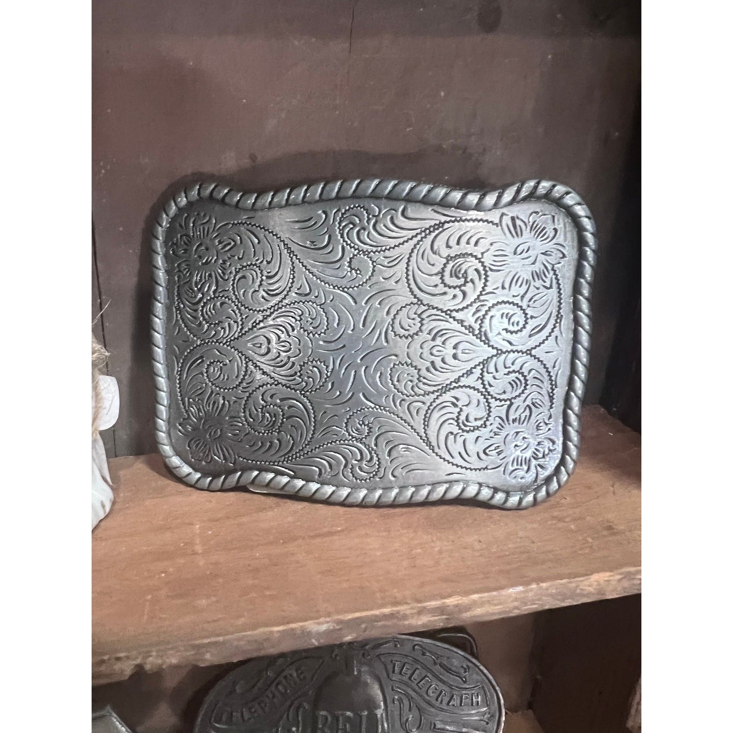 Western style Silver belt buckle